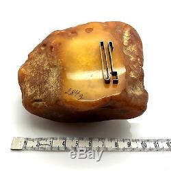 283,8g Natural Baltic Amber Stone Mat Yellow White Beeswax Colour Bernstein