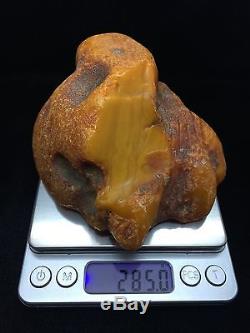 285g Natural Baltic Amber Stone Germany White Yellow Tiger Colour Bernstein