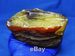290gr. LARGE ANTIQUE NATURAL YELLOW BALTIC AMBER STONE EGG YOLK BUTTERSCOTCH