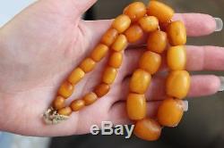 29gr Natural Baltic Amber Necklace Egg Yolk Butterscotch Barrel Shape Beads