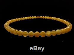 30,5g Natural Old Baltic Amber Necklace Dark Egg Yolk Colour Beads