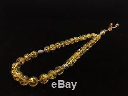 30g Natural Baltic Amber Rosary Tesbih Kehribar Lemon Round Beads