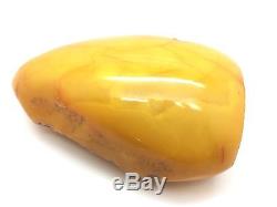 319,2g Natural Baltic Amber Stone Mat Cloudy Yellow Beeswax Colour Bernstein
