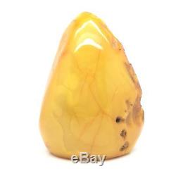 319,2g Natural Baltic Amber Stone Mat Cloudy Yellow Beeswax Colour Bernstein