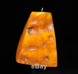 33.1 grams Antique Egg Yolk Butterscotch Natural Baltic Amber Stone Pendant