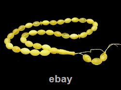 33 Islamic Prayer Beads Baltic Amber Olive Tasbih Gift Misbaha Rosary 23g 5220