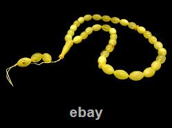 33 Islamic Prayer Beads Baltic Amber Olive Tasbih Gift Misbaha Rosary 23g 5220