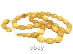 33 Islamic Prayer Beads Baltic Amber Olive Tasbih Gift Misbaha Rosary 23g 5220