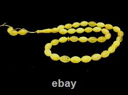 33 Islamic Prayer Beads Baltic Amber Olive Tasbih Gift Misbaha Rosary 23g 5220