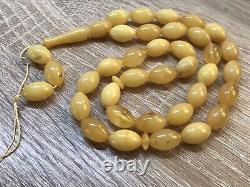 33 Islamic Prayer Beads Baltic Amber Olive Tasbih Gift Misbaha Rosary 23g 5220