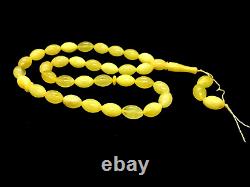 33 Islamic Prayer Beads Baltic Amber Olive Tasbih Gift Misbaha Rosary 23g 5220