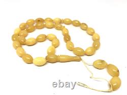 33 Islamic Prayer Beads Baltic Amber Olive Tasbih Gift Misbaha Rosary 23g 5220