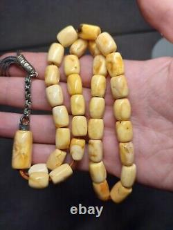 34 Grams Antique Natural Royal Kahraman Amber Islamic Rosary Prayer Beads