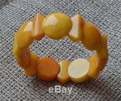 35.1 gr Genuine vintage natural baltic amber bracelet egg yolk butterscotch