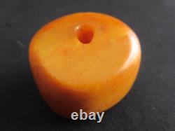 36 GR Real Natural Genuine Old Antique Egg Yolk Butterscotch Baltic Amber Bead