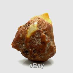373,5g Natural Old Baltic Amber Stone Mat Marble Yellow Colour Bernstein