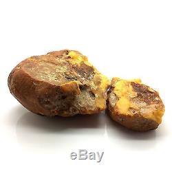 373,5g Natural Old Baltic Amber Stone Mat Marble Yellow Colour Bernstein