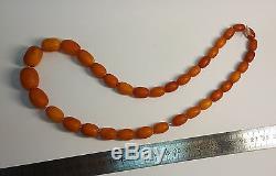 38 gr. Unique! Alpha plus natural egg yolk Baltic amber antique set of beads