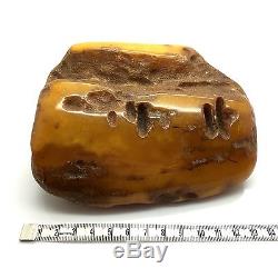 406,5g Natural Baltic Amber Stone Mat Yellow White Beeswax Colour Bernstein