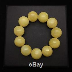 41g Natural Baltic Amber Bracelet Yellow Beeswax Colour Round Beads Hupo-se