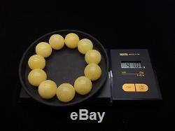 41g Natural Baltic Amber Bracelet Yellow Beeswax Colour Round Beads Hupo-se