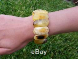 44 grams Genuine Big Natural Baltic Amber Bracelet No Enhancement Butterscotch