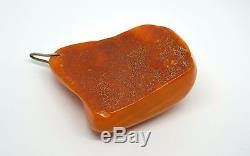46.3 gram Antique Genuine Natural Baltic Amber Pendant Red Butterscotch Beeswax
