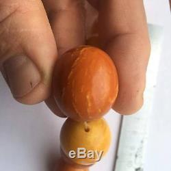 49.12 grams Antique Natural Baltic Amber Butterscotch Egg Yolk Bead Necklace