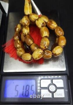 51.85g Baltic Amber German Sandalos Rosary Prayer 33 beads