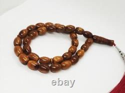 53.16gr Egg Yolk Antique Natural Royal Kahraman Amber Islamic Rosary Prayer Bead