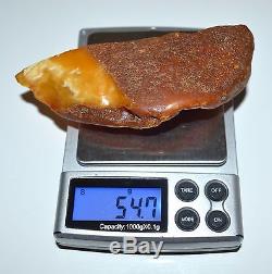 54.7 gram Natural Baltic Antique Raw Amber Red Butterscotch Egg Yolk BEESWAX