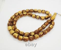 54g Butterscotch Egg Yolk Natural Amber 10/12 PRAYER BEADS BIG ROSARY Kahraman