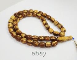 54g Butterscotch Egg Yolk Natural Amber 10/12 PRAYER BEADS BIG ROSARY Kahraman