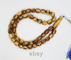 54g Butterscotch Egg Yolk Natural Amber 10/12 PRAYER BEADS BIG ROSARY Kahraman