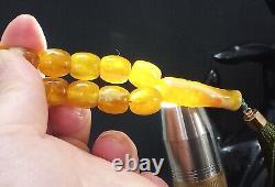 54g Butterscotch Egg Yolk Natural Amber 10/12 PRAYER BEADS BIG ROSARY Kahraman