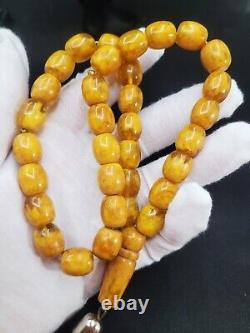 54g Butterscotch Egg Yolk Natural Amber 10/12 PRAYER BEADS BIG ROSARY Kahraman