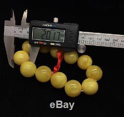 55,5g Natural Baltic Amber Bracelet Yellow Beeswax Round Beads Hupo-se
