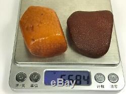 55GR Natural Baltic Amber stones PENDANTS IN SKIN