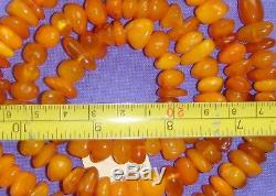 57 gr. Natural Baltic Amber Vintage Necklace Butterscotch Egg Yolk Amber beads