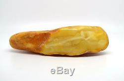 59.1 Gram Natural Baltic Antique Raw Amber Royal White Egg Yolk BEESWAX Rare