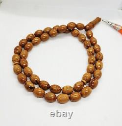 59.96gr. Antique Baltic Amber 45 Beads Prayer Rosary Tesbih Butterscotch Misbaha