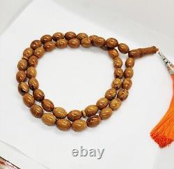 59.96gr. Antique Baltic Amber 45 Beads Prayer Rosary Tesbih Butterscotch Misbaha