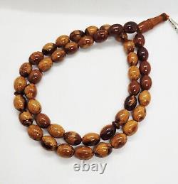 60.02g 14/12mm Antique natural butterscotch German Amber kahraman Prayer Beads