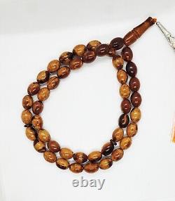 60.02g 14/12mm Antique natural butterscotch German Amber kahraman Prayer Beads