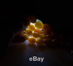 60gr Bernstein Kette, Antique Natural Baltic Amber Necklace egg yolk