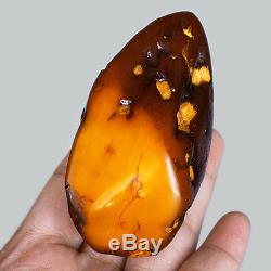 64.7g Natural Polished Old Baltic Butterscotch Amber Antique Egg Yolk YRL7