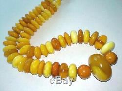 65 gr. Egg Yolk Beads Natural BALTIC AMBER necklace