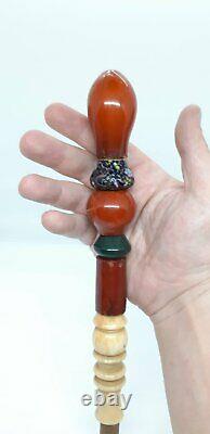 67 Gr. Antique Old Natural Antique Ottoman Turkish Amber Hookah Mouthpieces Pipe
