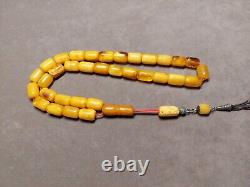 67 Grams Antique Natural Royal Kahraman Amber Islamic Rosary Prayer Beads