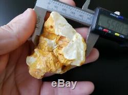 68.2gr 100% AMBER BALTIC NATURAL WHITE ROYAL STONE RAW Pendant GENUINE Amber E55